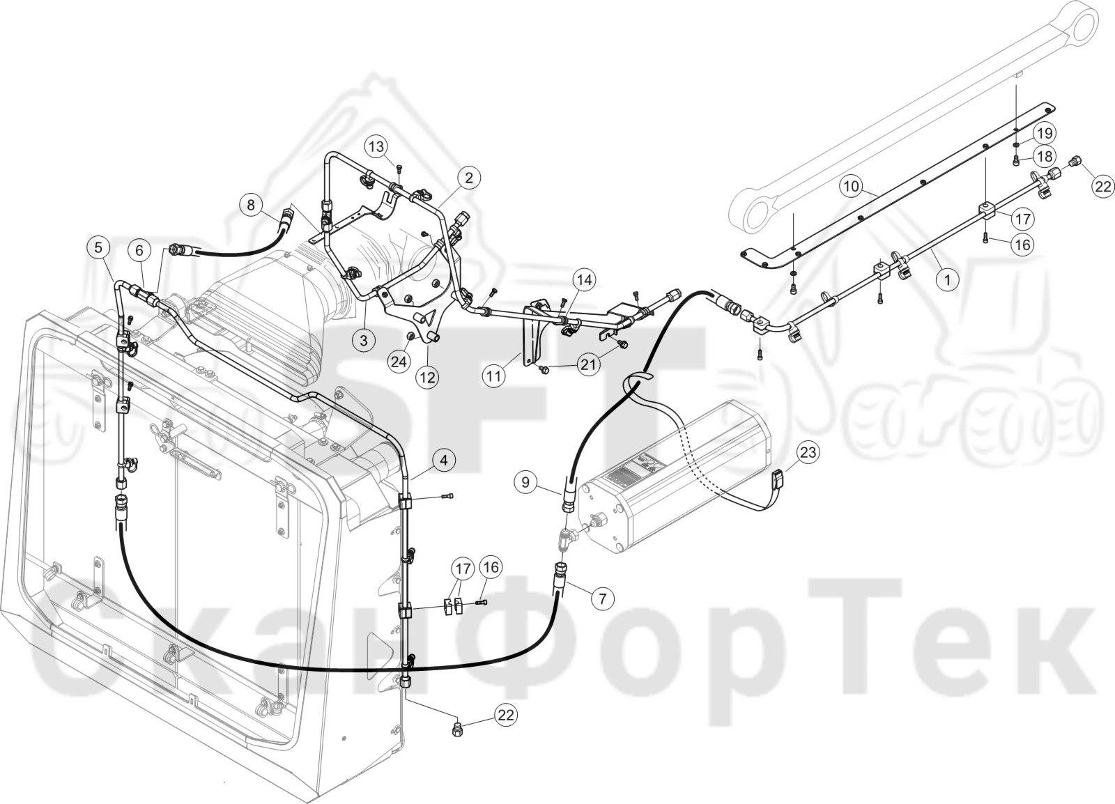Схема: Трубопровод пожаротушения Comfort Ride Stage 5