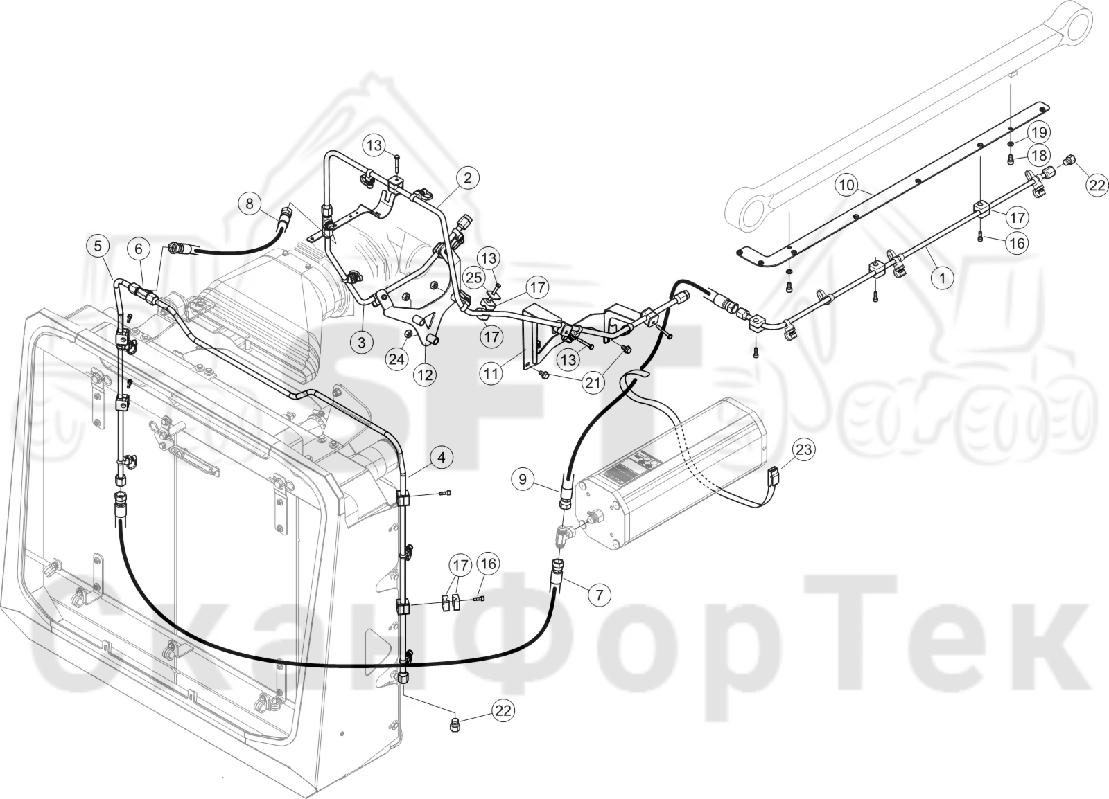 Схема: Трубопровод пожаротушения Comfort Ride Stage 5,​ 8550033678-