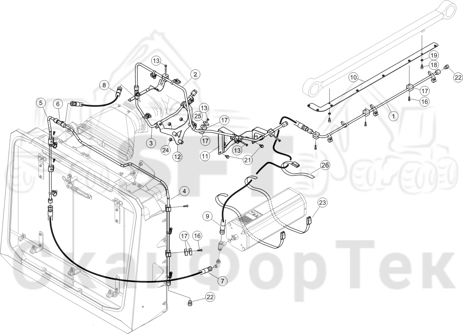 Схема: Трубопровод пожаротушения Comfort Ride Stage 5,​ 8550034390-