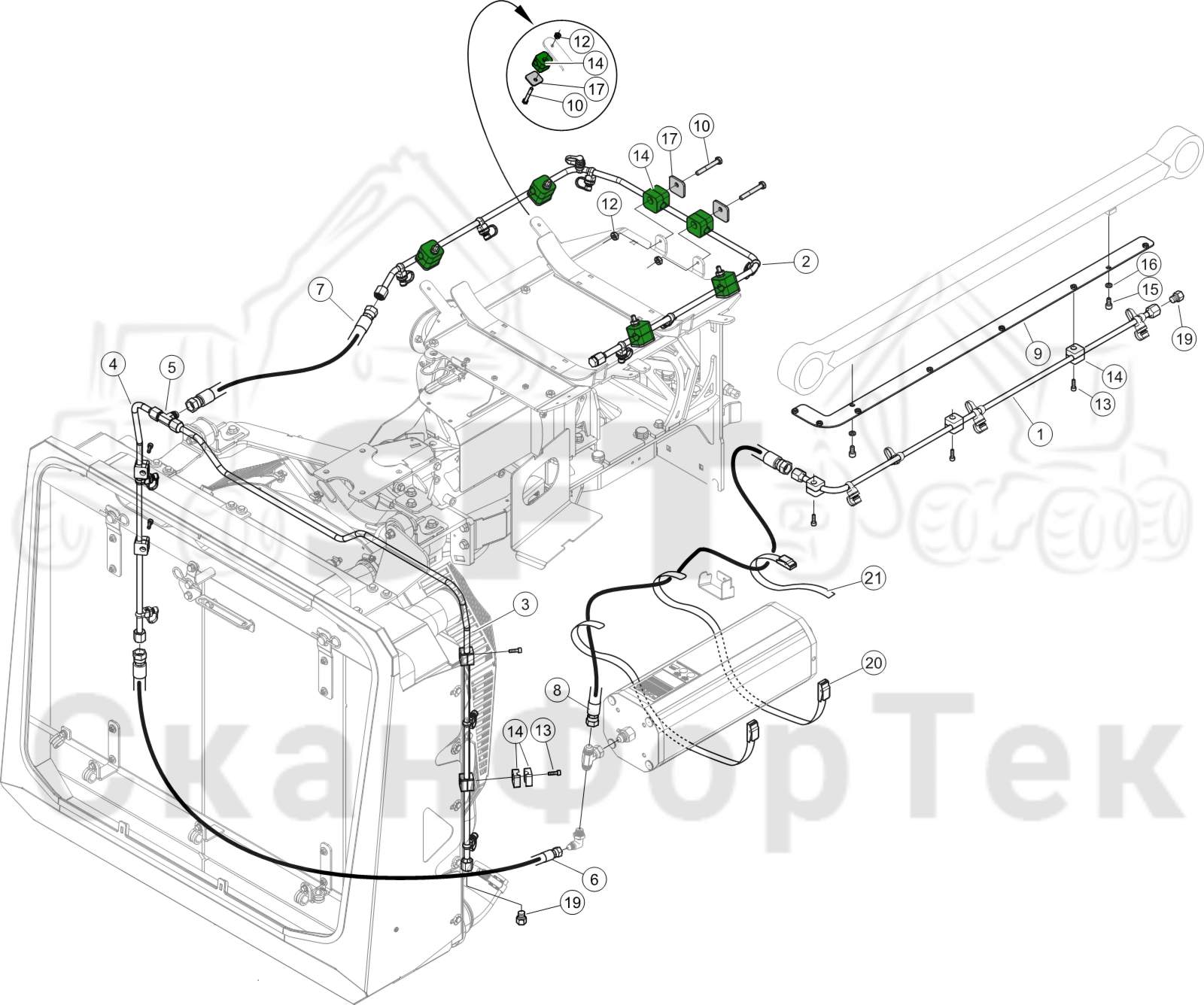 Схема: Трубопровод пожаротушения Comfort Ride  8550034390-