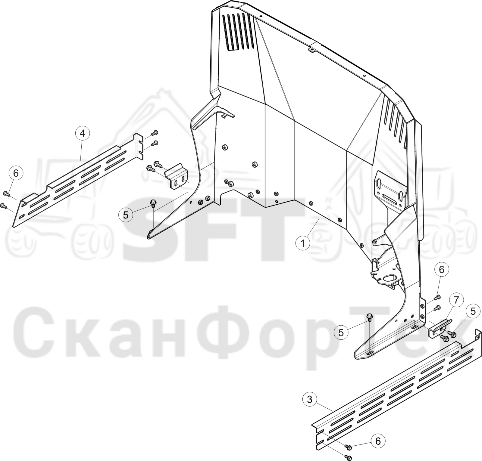 Схема: Капот двигателя Крышка