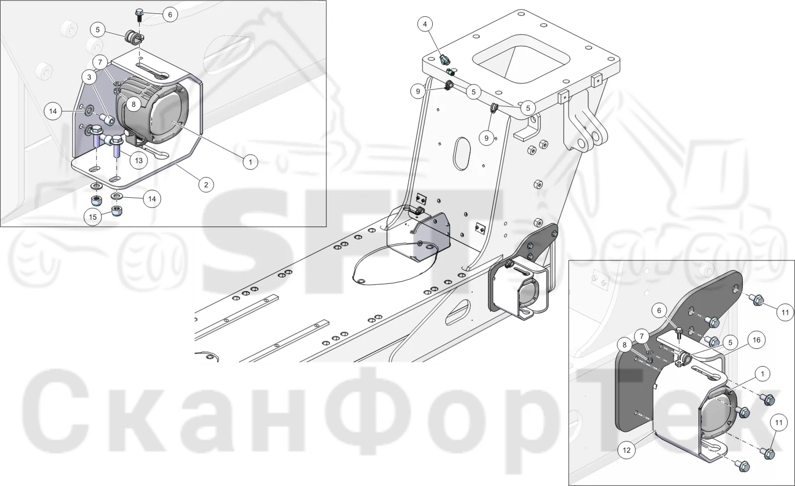 Схема: Рабочие лампы Сочленение, cветодиодные 8550034390-
