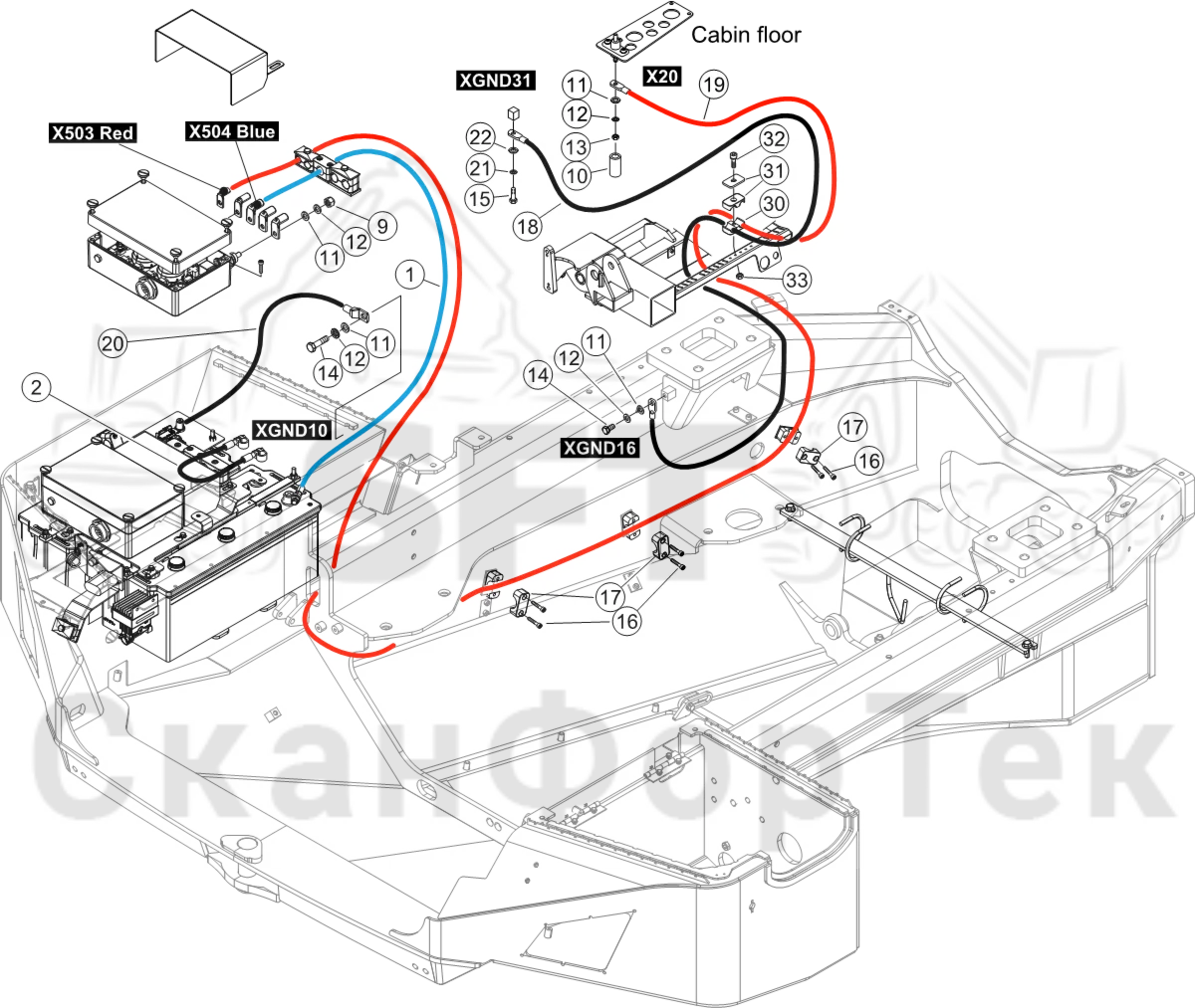 Схема: Комплект сетевого кабеля Comfort Ride