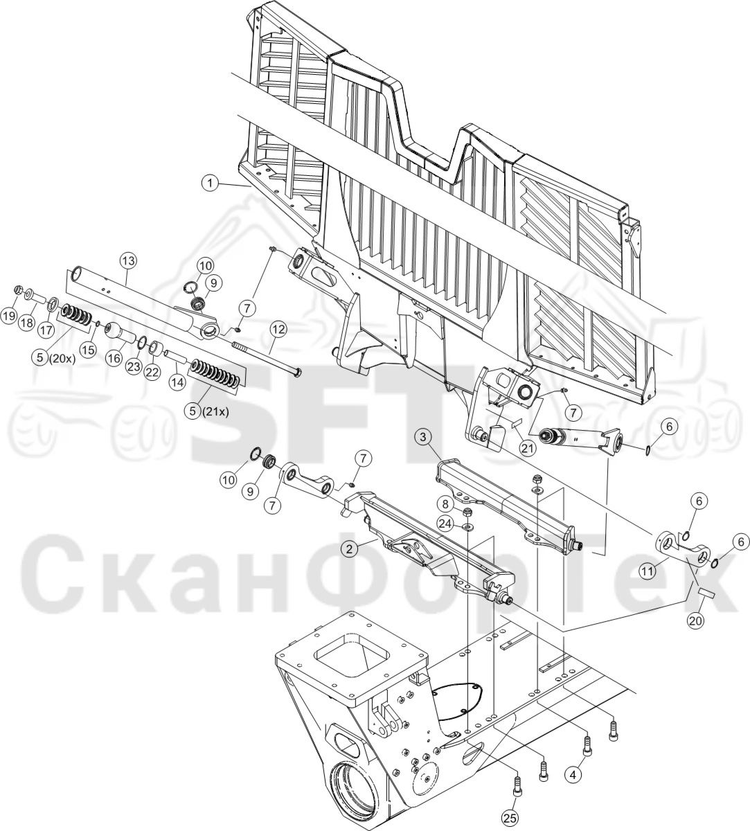 Схема: Заслонка,​ фиксированная FlexGate Узкий  8550033311-