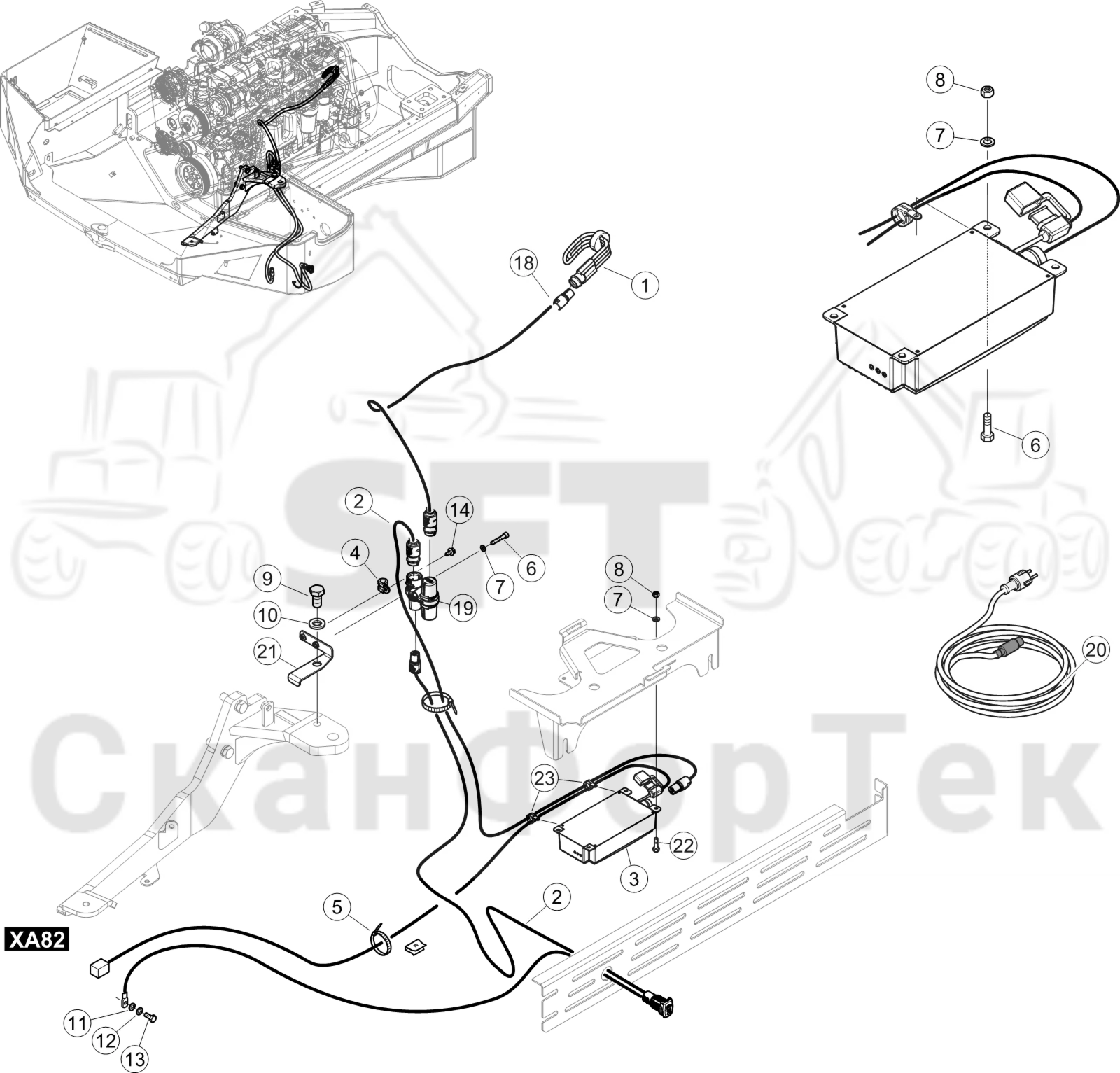 Схема: Подогреватель двигателя/электрический