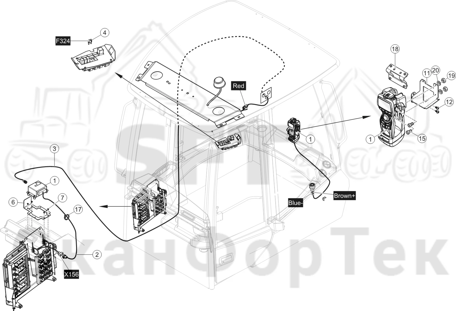Схема: Комплект электрооборудования Дистанционное управление (ДУ)
