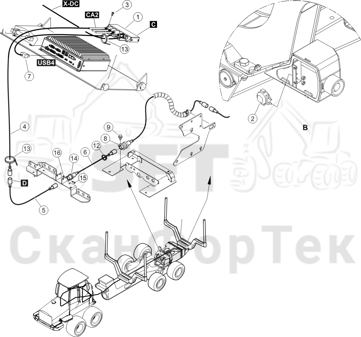 Схема: Электрооборудование камера заднего вида
