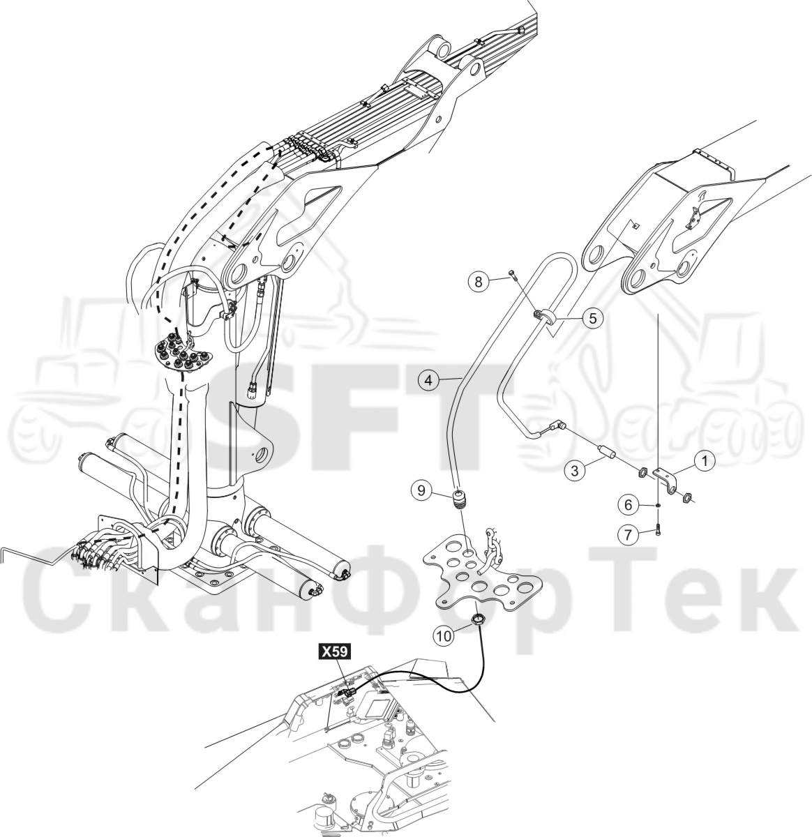 Схема: Демпфер подъемного крана Комплект электрооборудования,​ Австралия