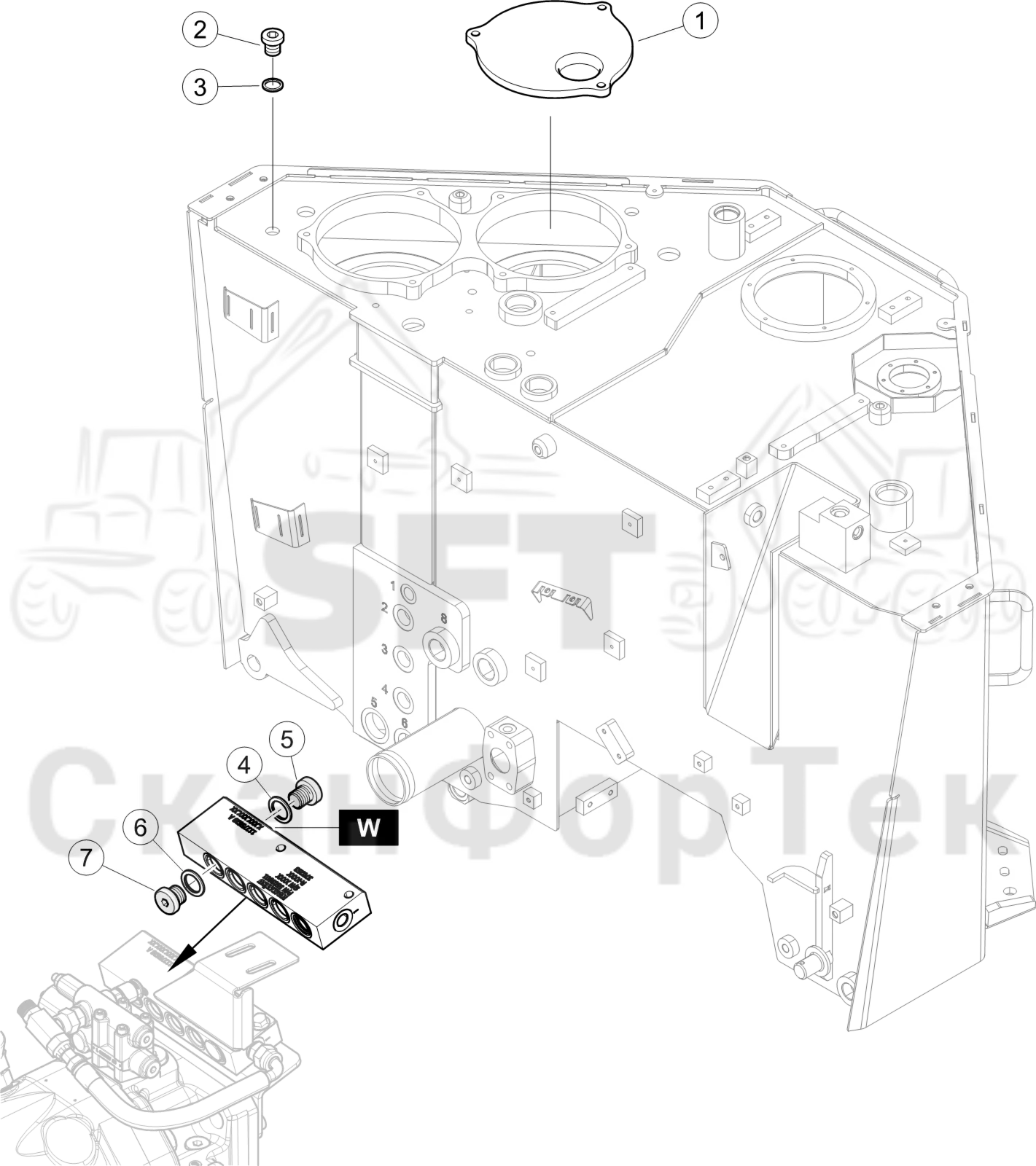 Схема: Корпус фильтра без лебедки