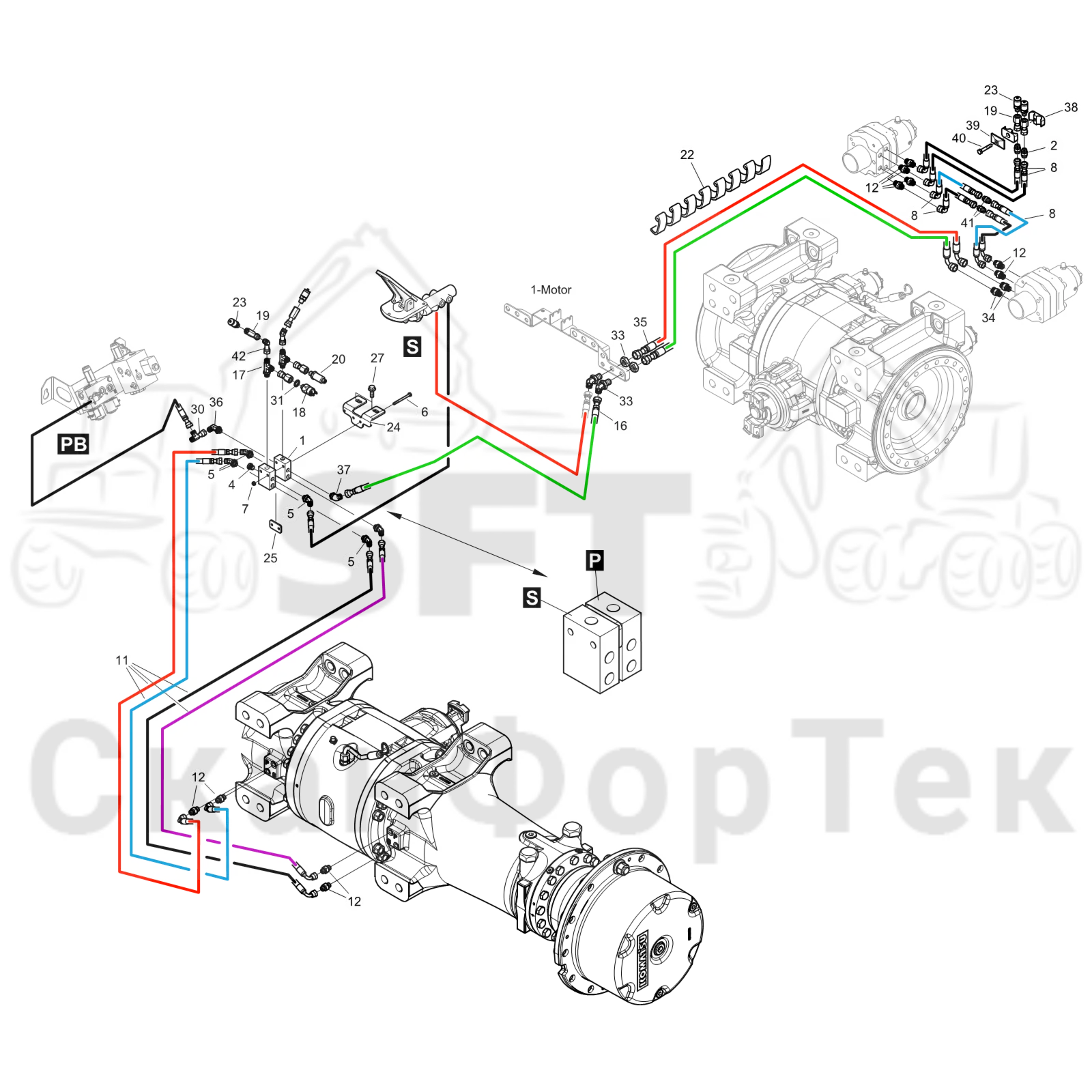 Схема: Тормоза на 6 колес · Тормозная система