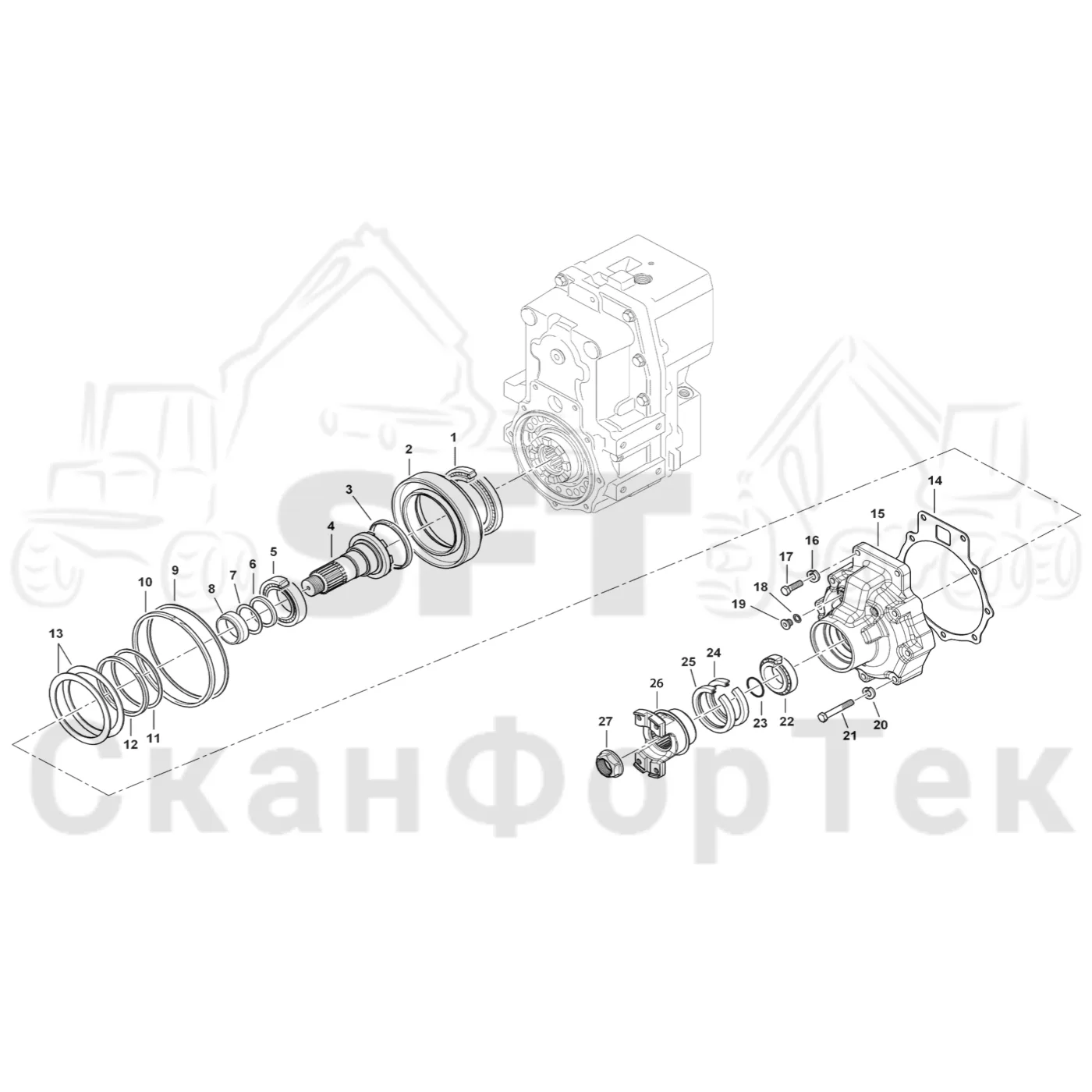 Схема: Комплект шестерен входного вала
