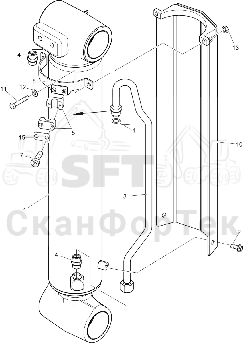 Схема: Подъемный цилиндр Smart Crane