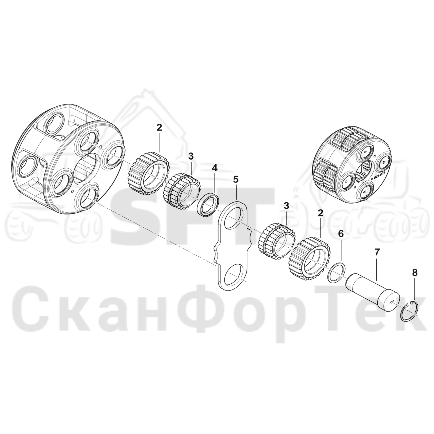 Схема: Сателлит планетарной передачи