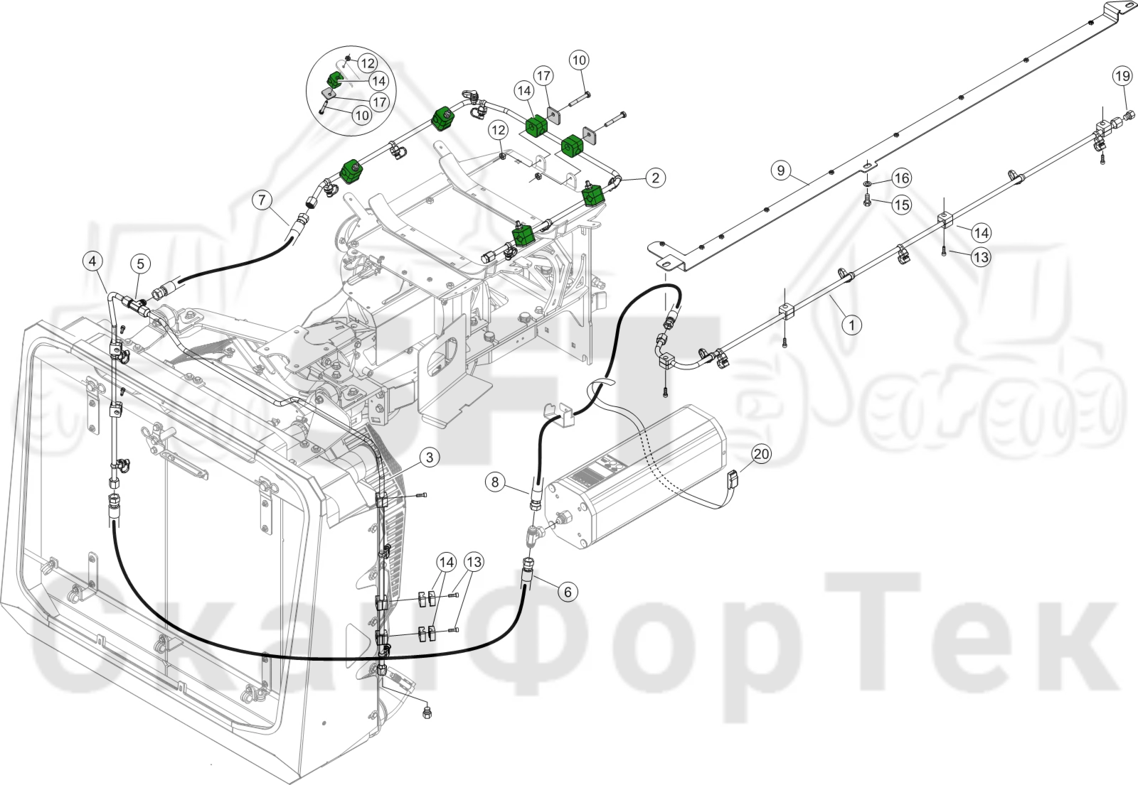 Схема: Трубопровод пожаротушения