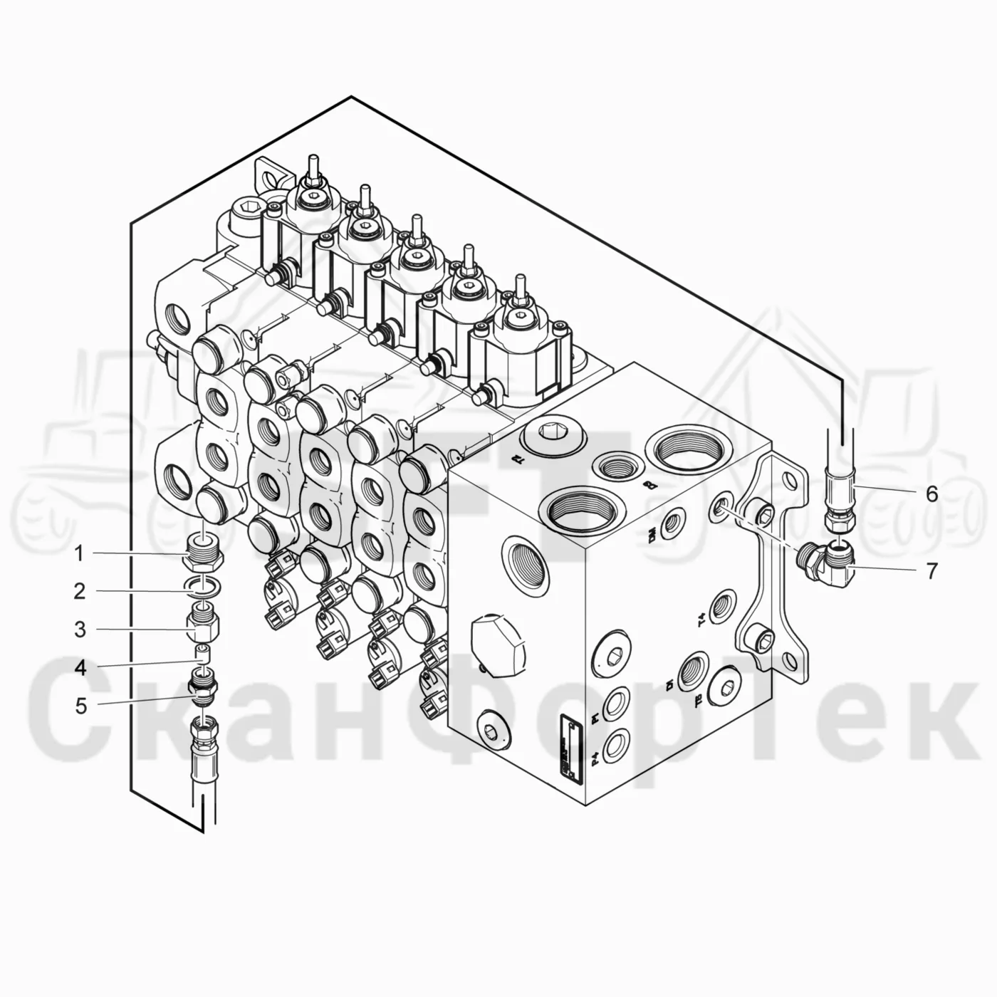 Схема: Valmet / Лесозаготовительные машины / Valmet 941.1 / Valmet 941.1 / Каталог запасных частей / Гидравлика / Клапан подъемного крана / Функция подогрева