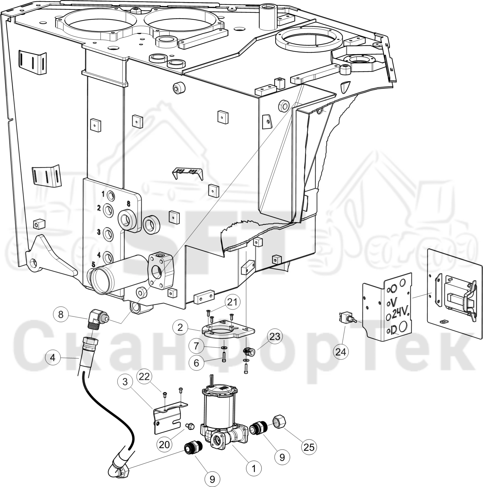 Схема: Топливозаправка электронасосом, Бразилия