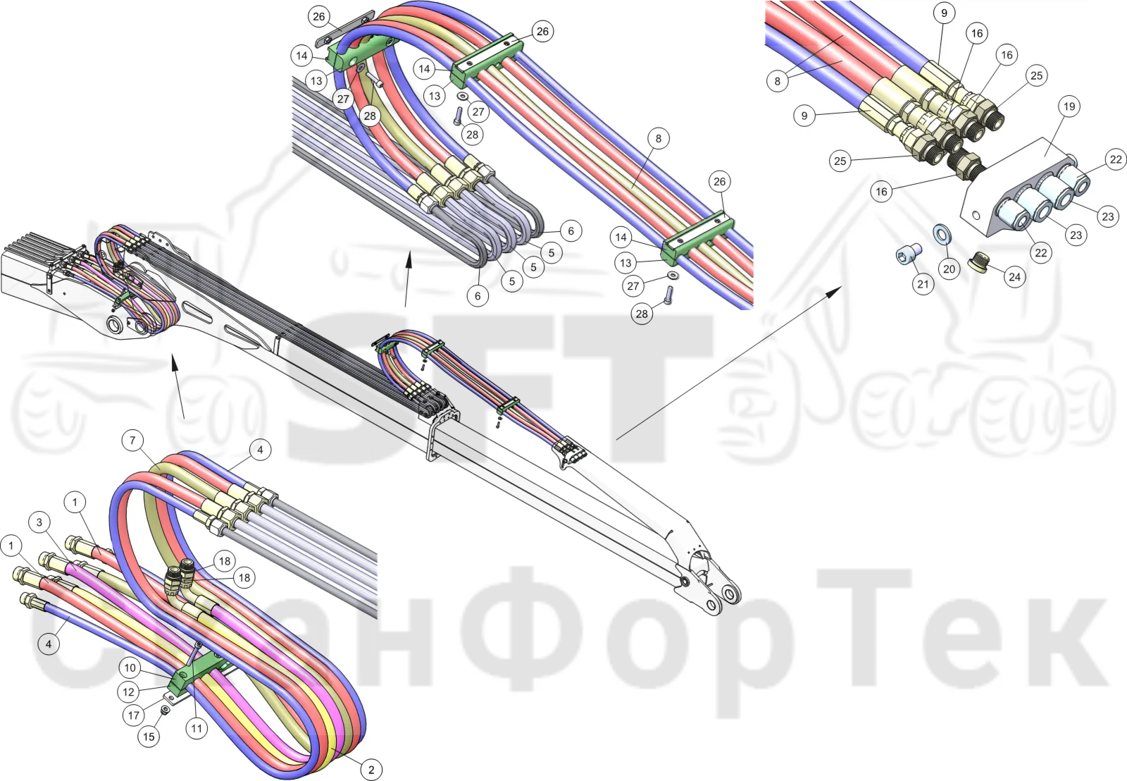 Схема: Трубы и шланги/Smart Crane
