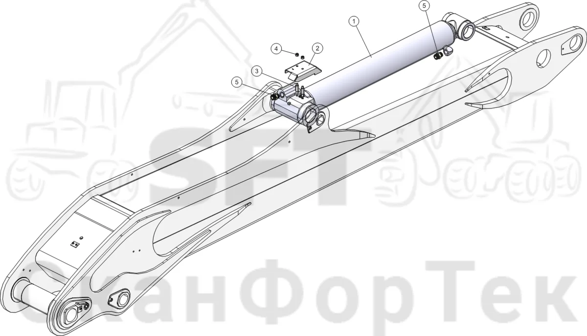 Схема: Цилиндр внешней стрелы Smart Crane