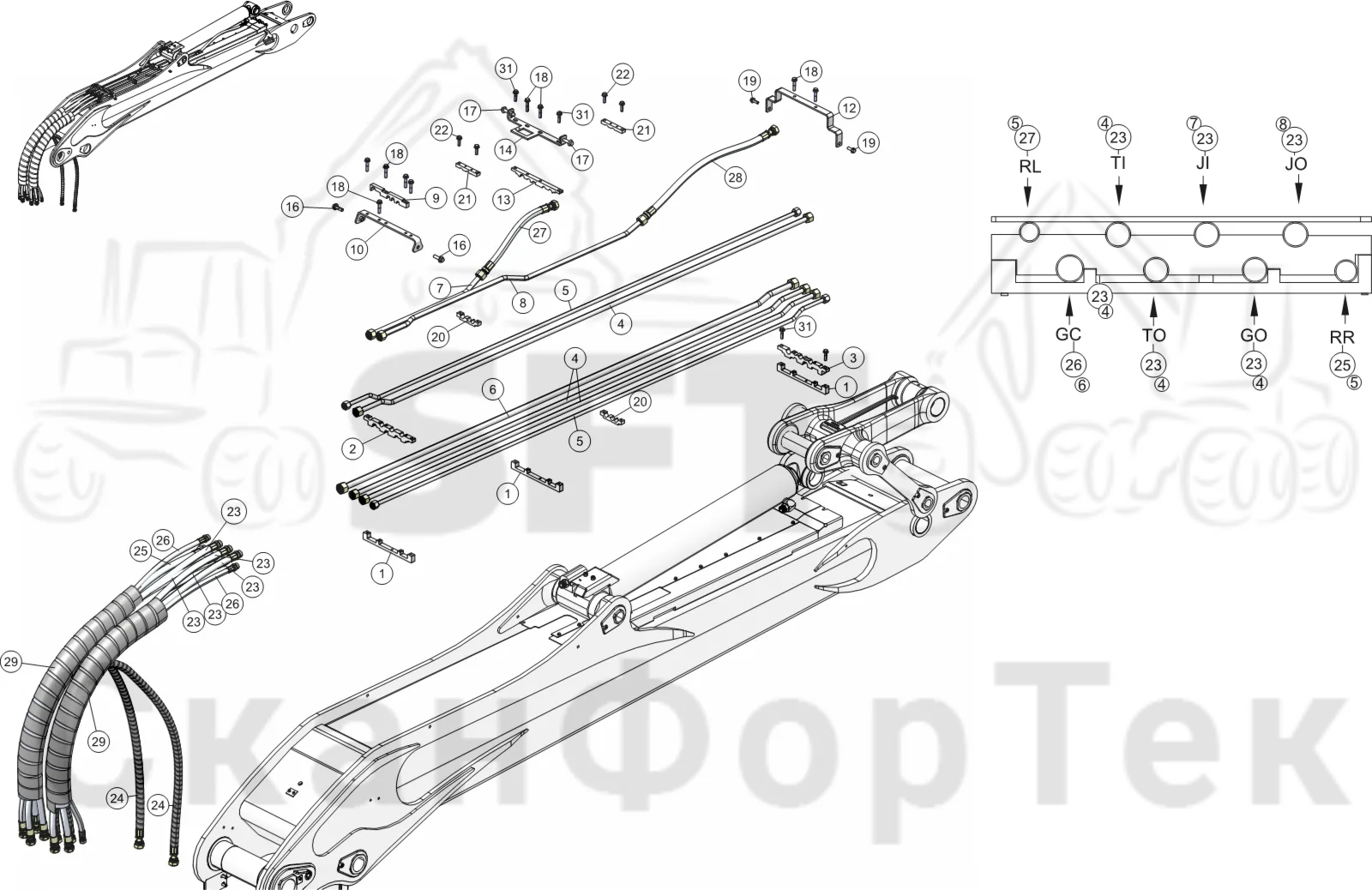 Схема: Трубы и шланги/Smart Crane