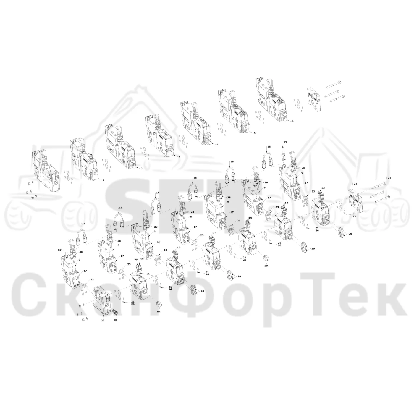 Схема: Узел клапана SmartFlow 205F