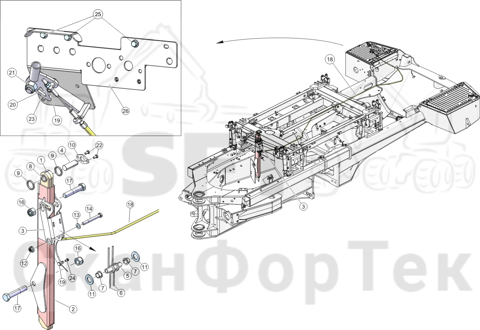 Схема: Стопорный рычаг 8WD