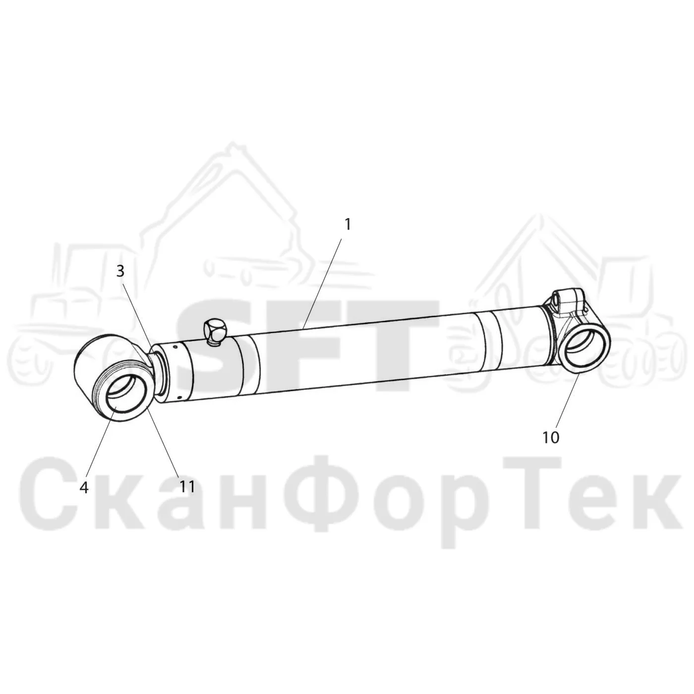 Схема: Valmet / Лесозаготовительные машины / Valmet 941.1 / Valmet 941.1 / Каталог запасных частей / Подъемный кран / Подъемные краны / CRH 24 / CRH 24 / Valmet CRH 24 Ch. V1001- / Каталог запасных частей / Первая стрела / Цилиндр / Поднимающий цилиндр 9410013221-