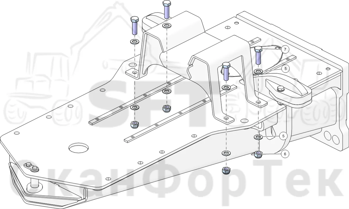 Схема: Крановая опора 165F · Сборочный комплект
