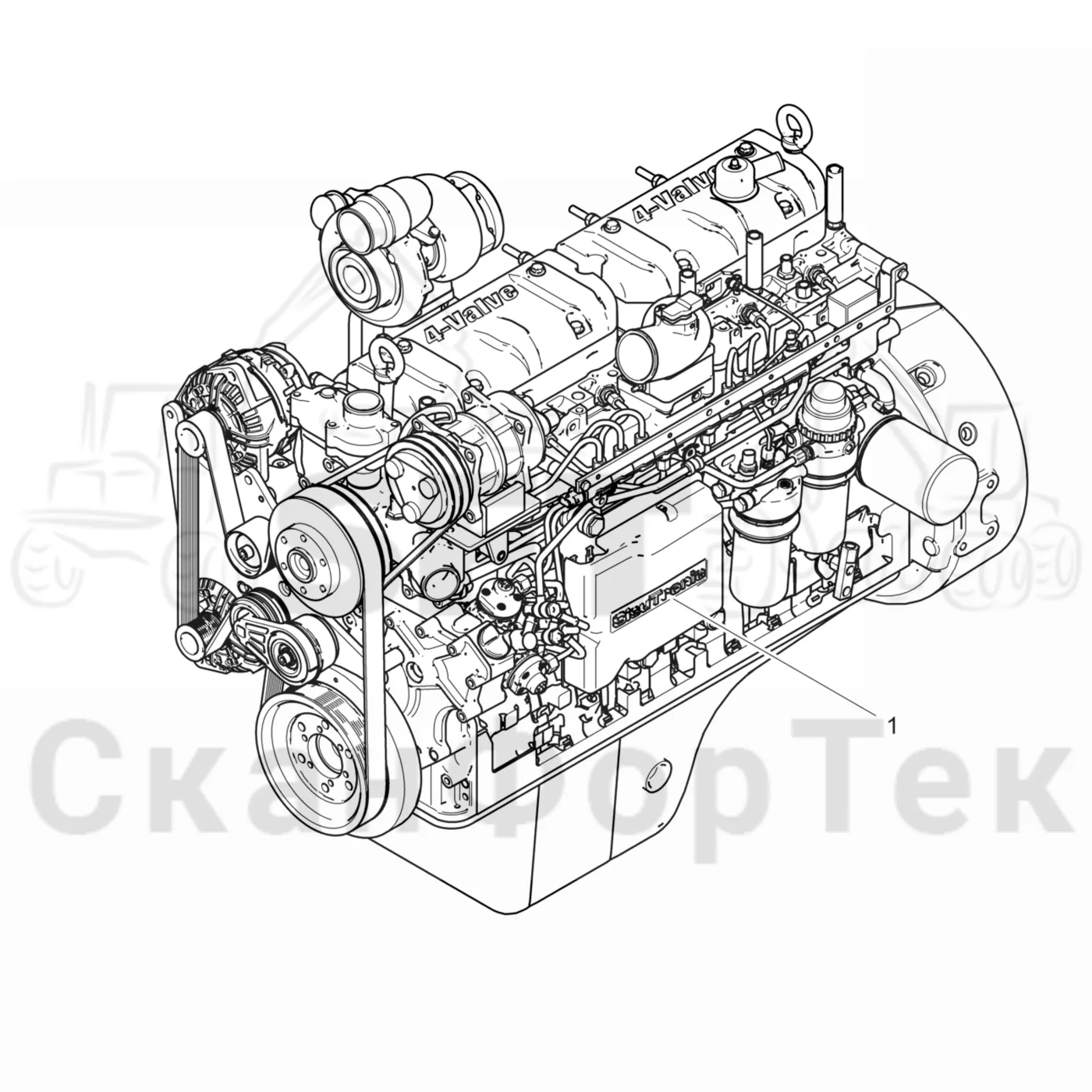 Схема: Komatsu / Лесозаготовительные машины / 901TX .1 / Каталог запасных частей / Двигатель / Stage 2 / TIER 2 / Двигатель