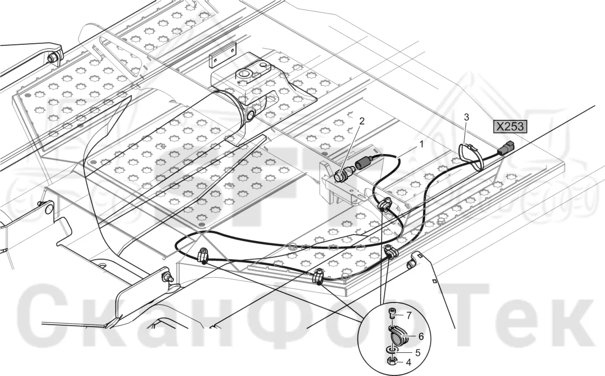 Схема: Komatsu / Лесозаготовительные машины / 911 S/N 9112062167- / Каталог запасных частей / шасси / Ступени / Комплект электрооборудования