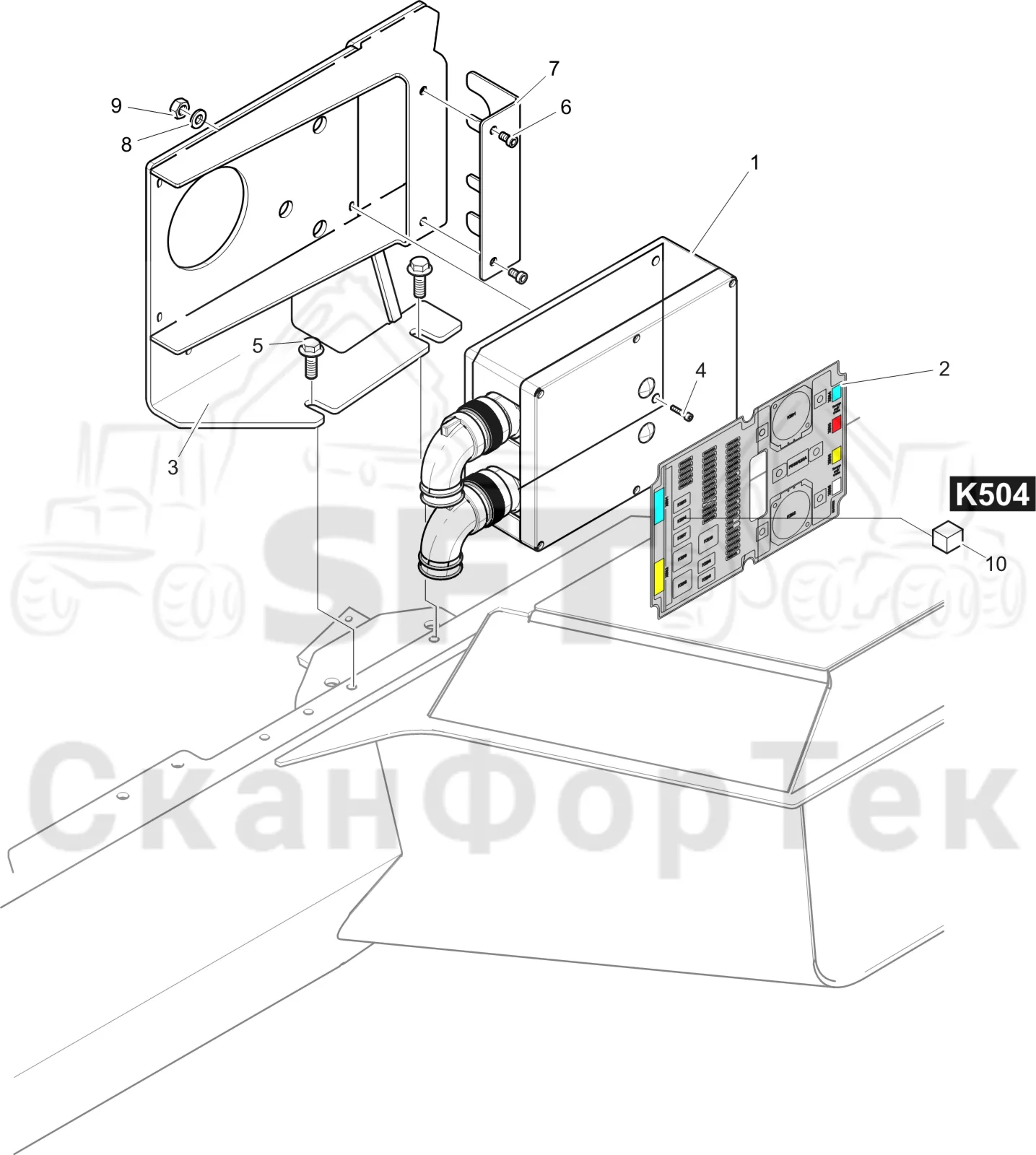 Схема: Komatsu / Лесозаготовительные машины / 931XC S/N 9313021208- / Каталог запасных частей / шасси / Электрический Оборудование / Powerbox Комплект электрооборудования