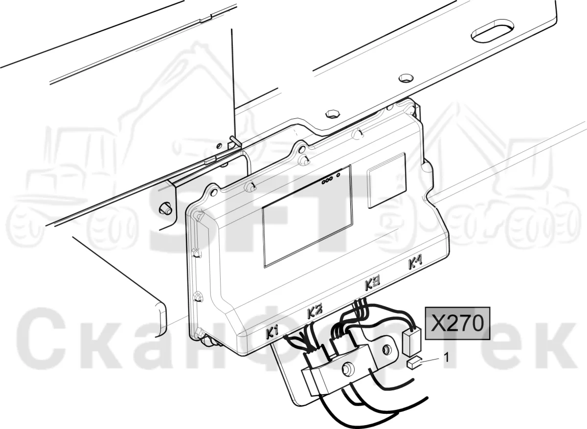 Схема: Komatsu / Лесозаготовительные машины / 911 S/N 9112062167- / Каталог запасных частей / шасси / Электрический Оборудование / Соединительный блок