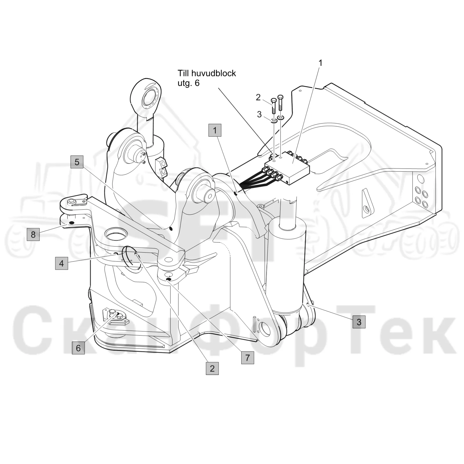 Схема: Komatsu / Лесозаготовительные машины / 951 S/N 9510004367- / Каталог запасных частей / шасси / Центральная смазка / Смазка, шасси