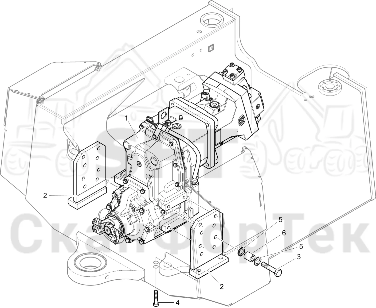 Схема: Komatsu / Лесозаготовительные машины / 951 S/N 9510004367- / Каталог запасных частей / Коробка передач / Редуктор / Редуктор