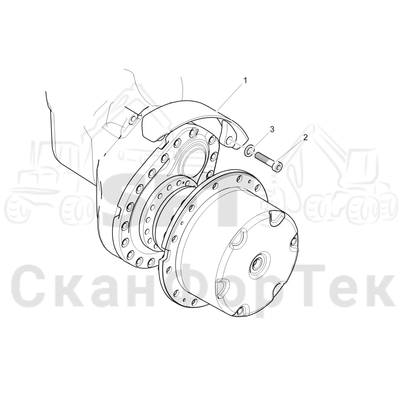 Схема: Komatsu / Лесозаготовительные машины / 951 S/N 9510004367- / Каталог запасных частей / Коробка передач / каретки / защита