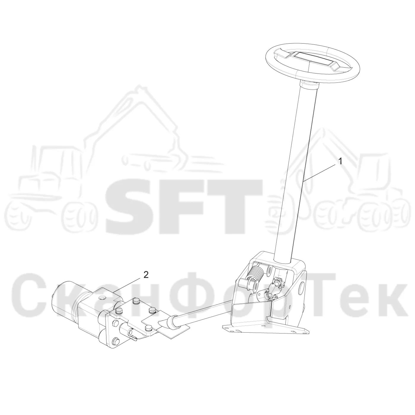 Схема: Komatsu / Лесозаготовительные машины / 931XC S/N 9313021208- / Каталог запасных частей / Рулевое управление / Рулевое управление Orbitrol / Рулевая колонка