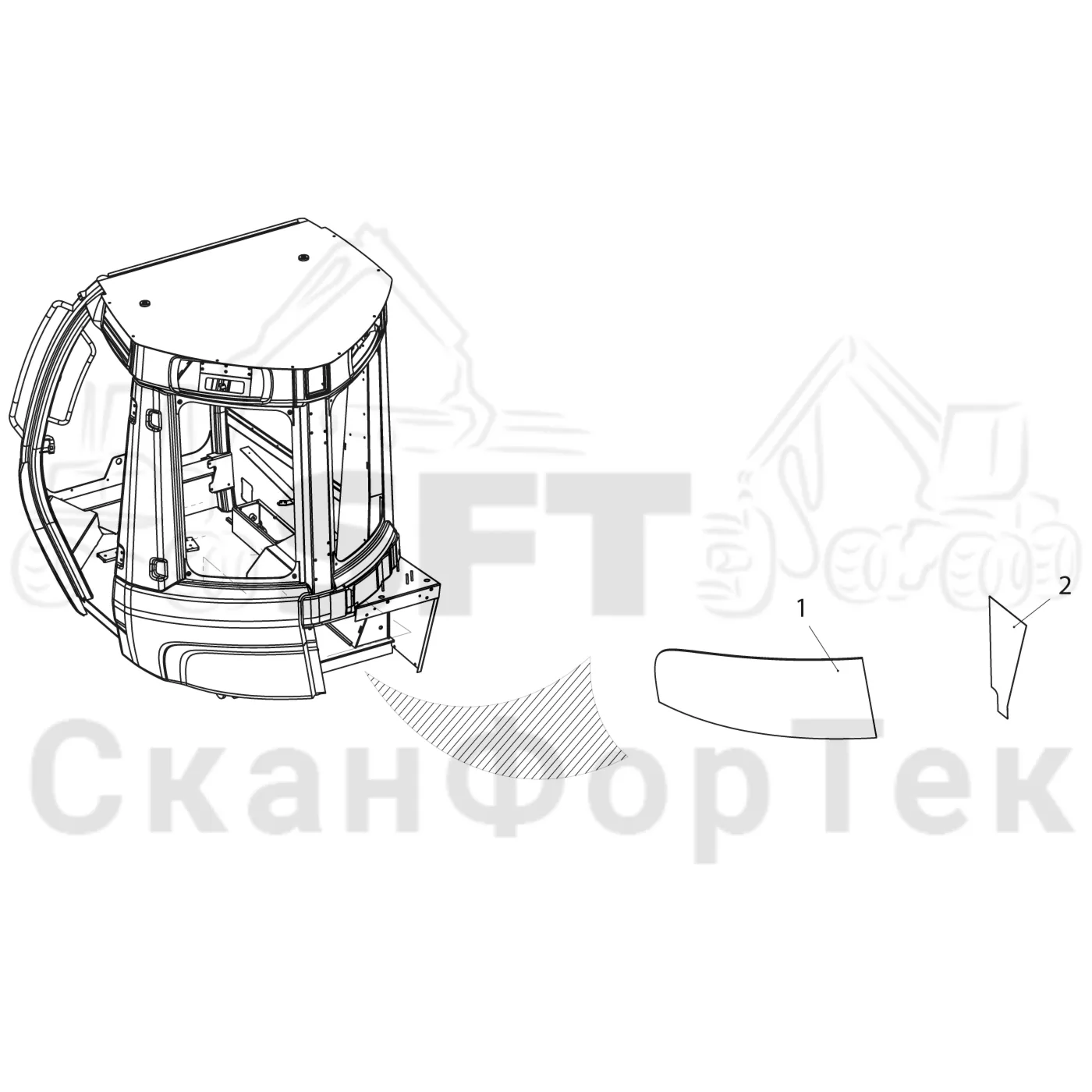 Схема: Komatsu / Лесозаготовительные машины / 901 S/N 9010053267- / Каталог запасных частей / Кабина / Салон / Бирки кабины
