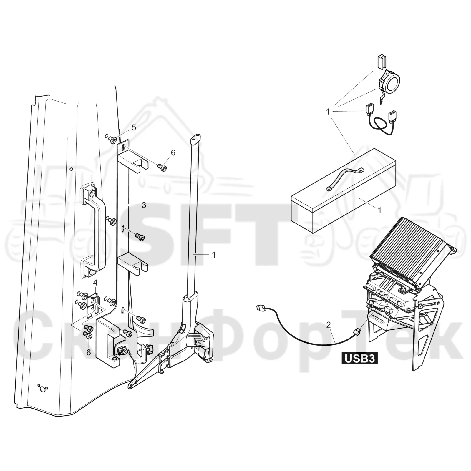 Схема: Komatsu / Лесозаготовительные машины / 911 S/N 9112062167- / Каталог запасных частей / Кабина / Салон / Штангенциркуль 9112062337-