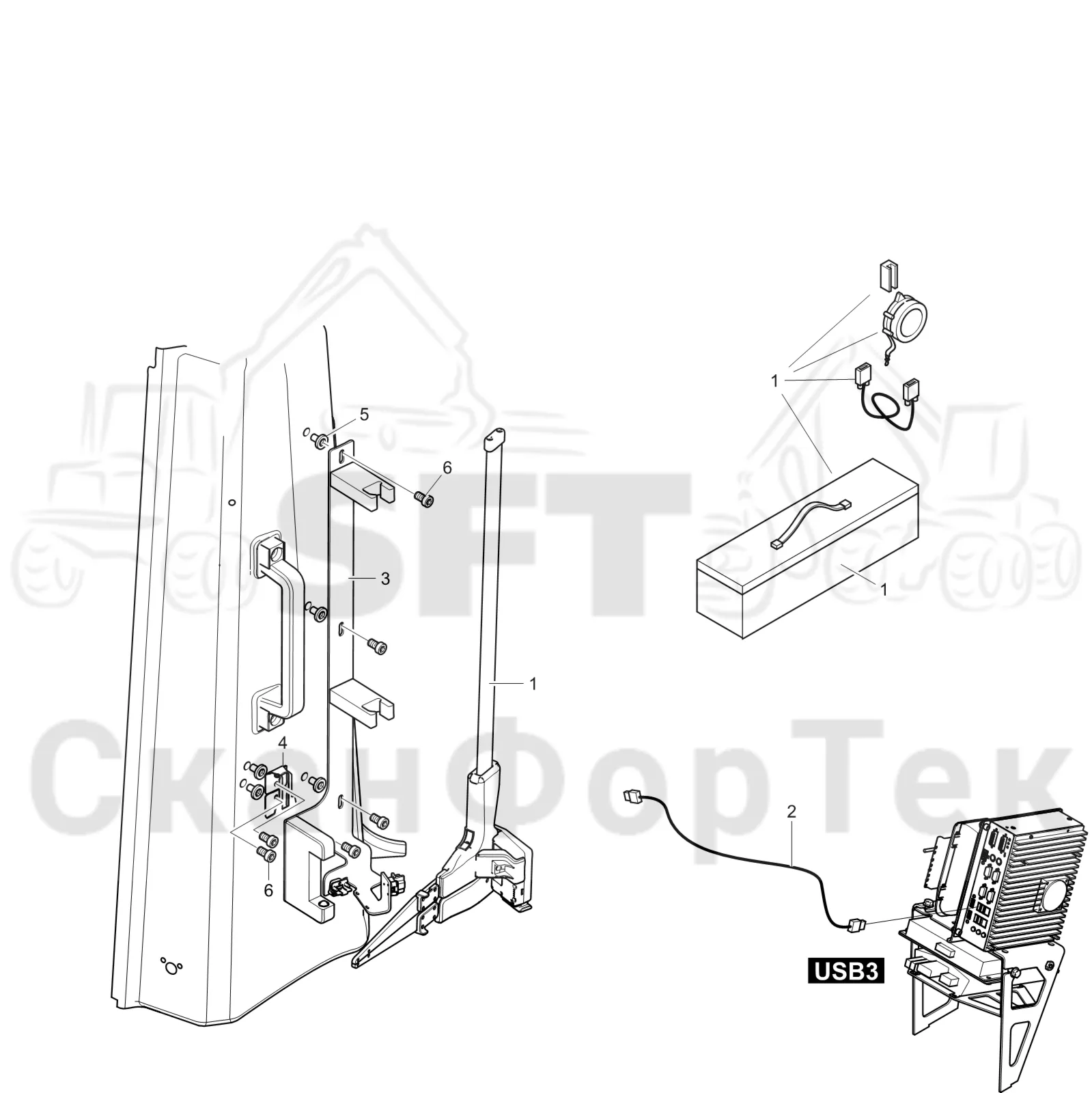 Схема: Komatsu / Лесозаготовительные машины / 901 S/N 9010053267- / Каталог запасных частей / Кабина / Салон / Штангенциркуль S/N 9010053301-