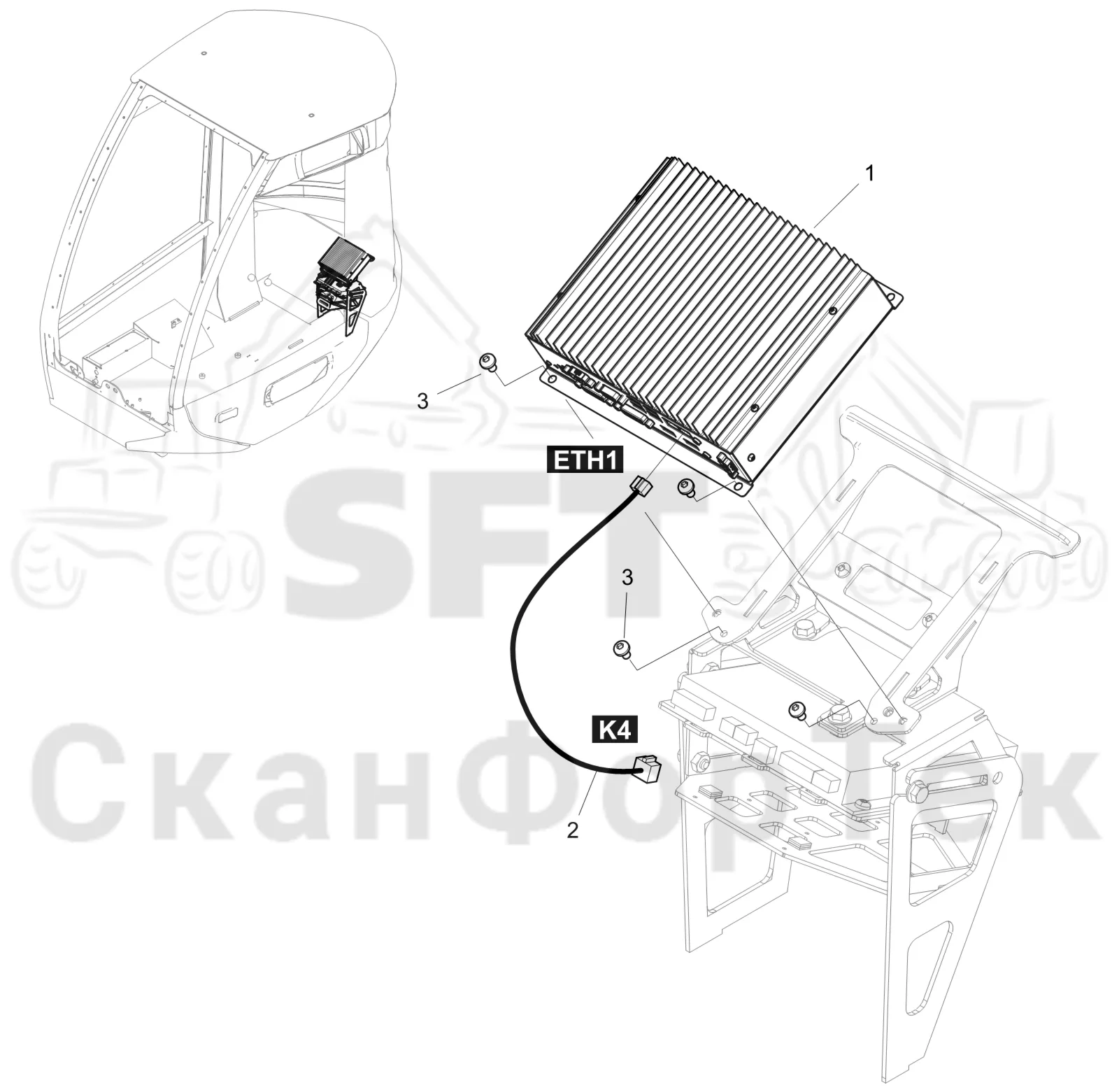 Схема: Komatsu / Лесозаготовительные машины / 911 S/N 9112062167- / Каталог запасных частей / Система управления / Компьютеры / Компьютер PC X40 9112062337-