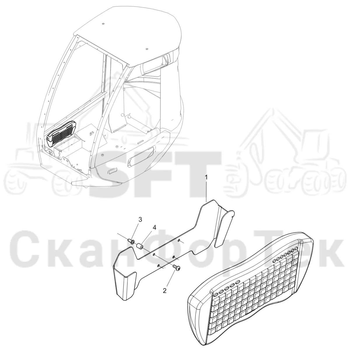 Схема: Komatsu / Лесозаготовительные машины / 911 S/N 9110062167- / Каталог запасных частей / Система управления / Компьютеры / Монтаж Клавиатура PC X30