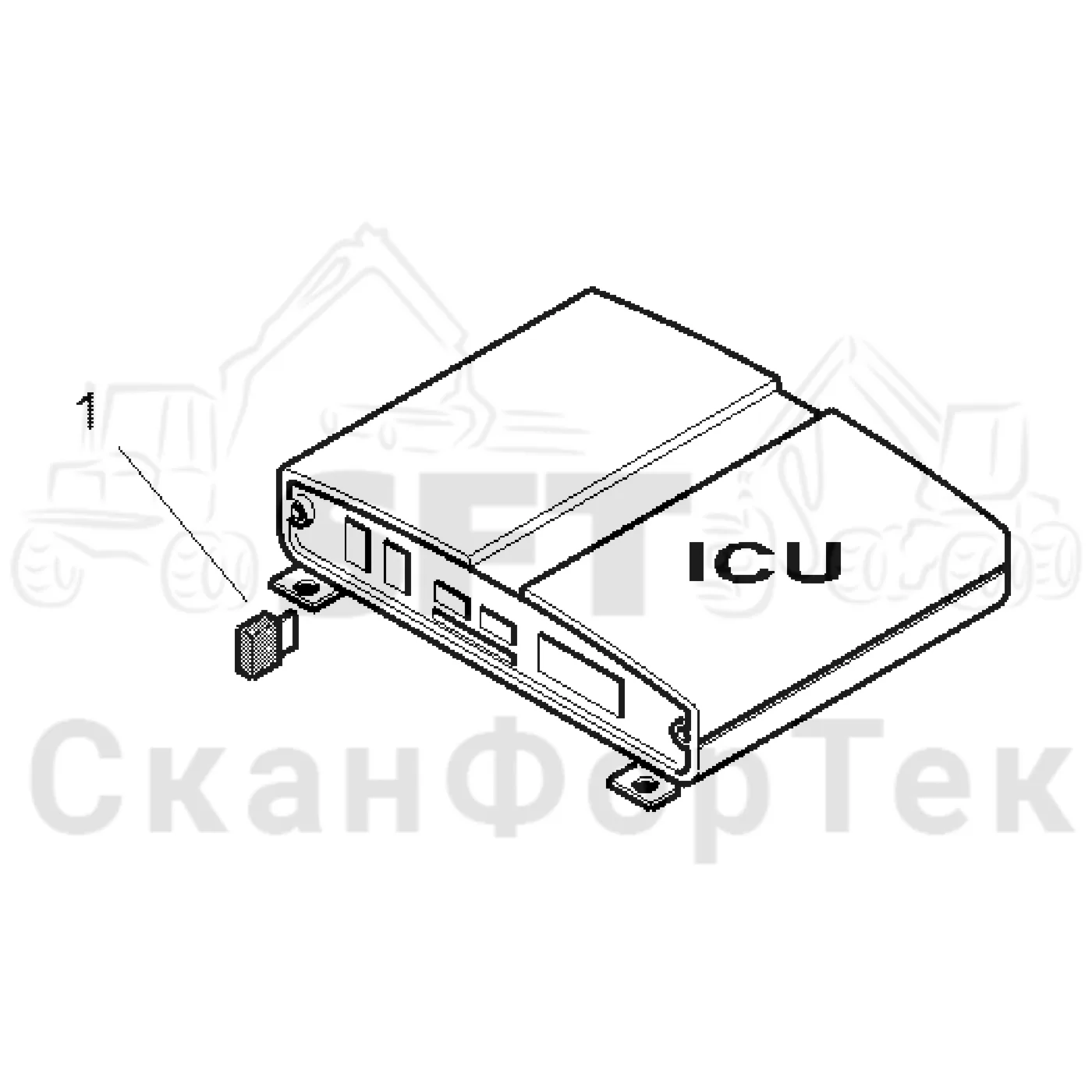 Схема: Komatsu / Лесозаготовительные машины / 931XC S/N 9313021208- / Каталог запасных частей / Система управления / Компьютеры / Электронный блок ICU