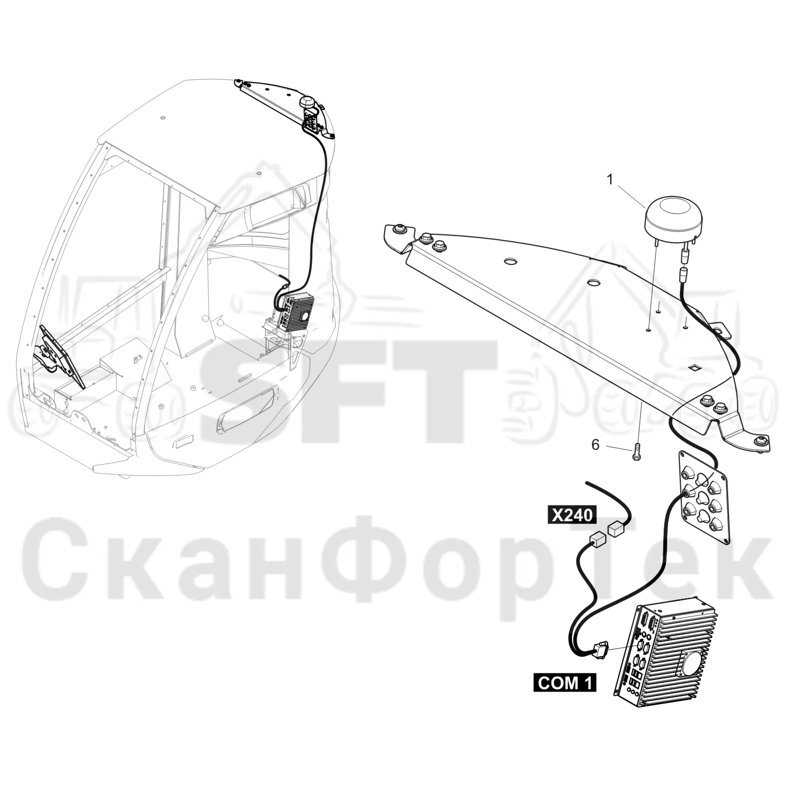 Схема: Komatsu / Лесозаготовительные машины / 931XC S/N 9313021208- / Каталог запасных частей / Система управления / Компьютеры / GPS