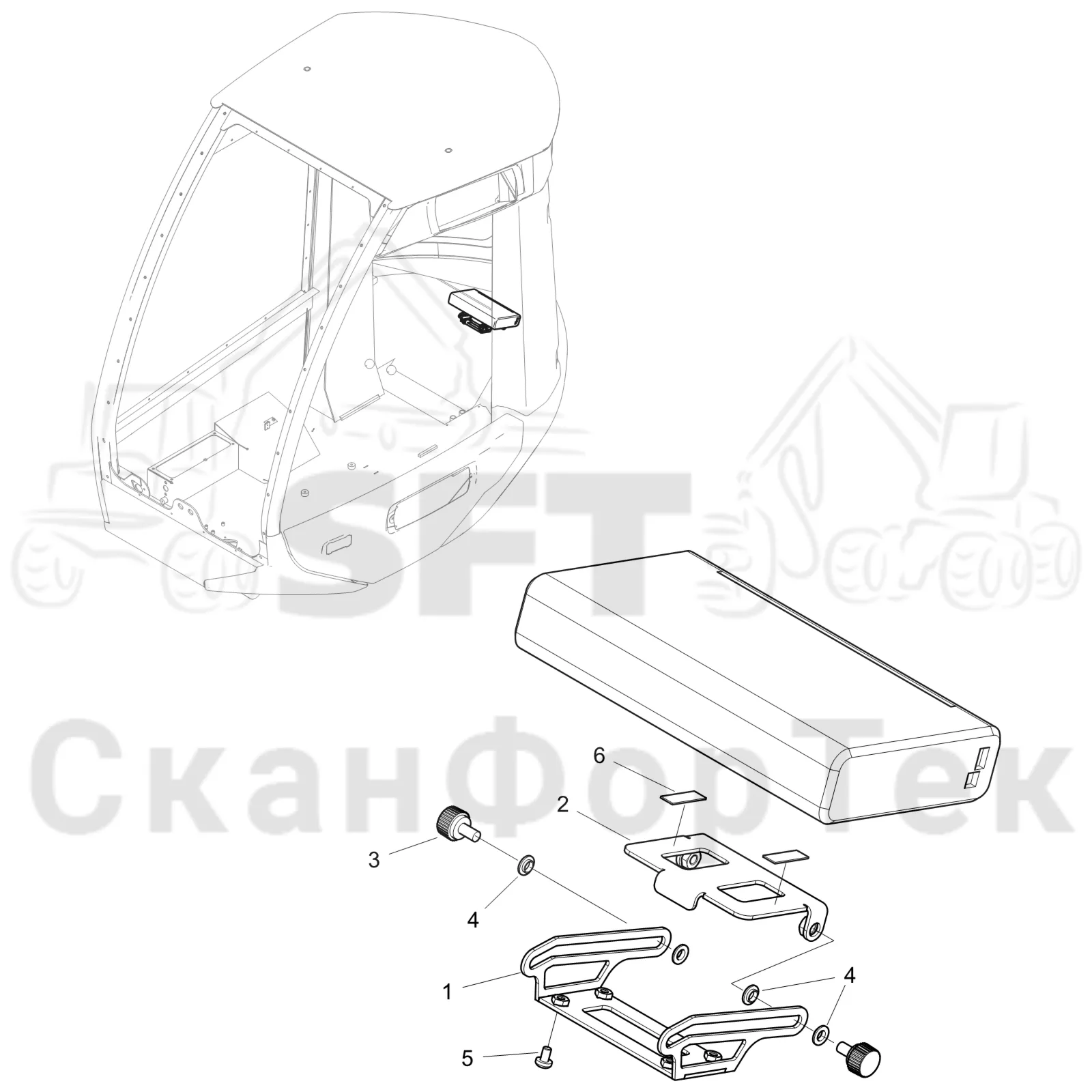 Схема: Komatsu / Лесозаготовительные машины / 951 S/N 9510004367- / Каталог запасных частей / Система управления / Принтеры / Монтаж