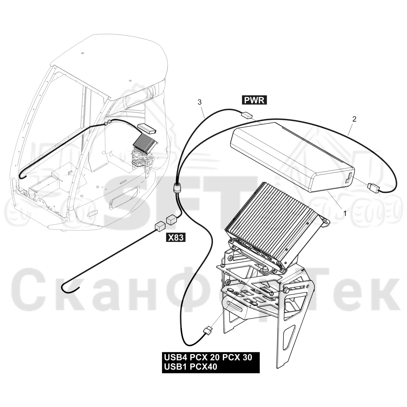 Схема: Komatsu / Лесозаготовительные машины / 901 S/N 9010053267- / Каталог запасных частей / Система управления / Принтеры / Принтер