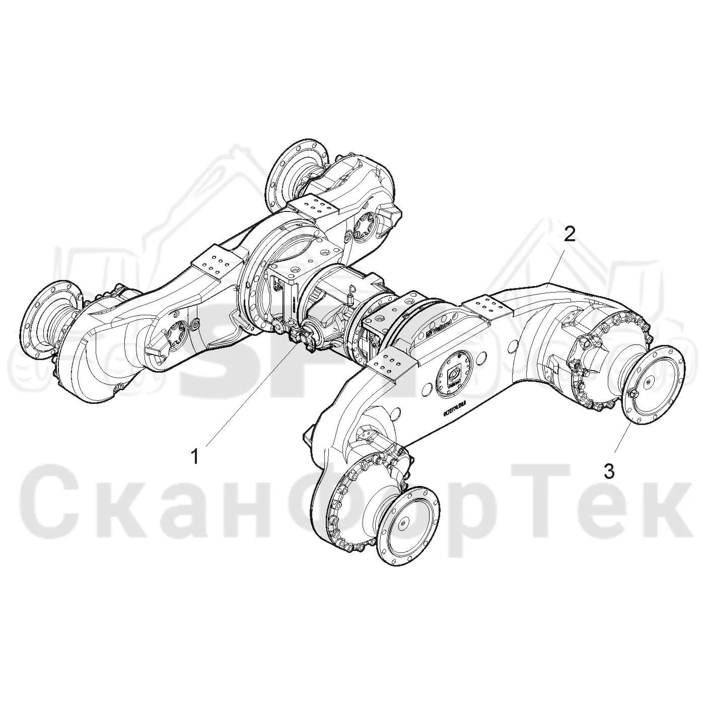 Схема: Valmet / Лесозаготовительные машины / Valmet 901TX / Valmet 901TX / Каталог запасных частей / Коробка передач / Мост каретки / Comfort Bogie / каретки