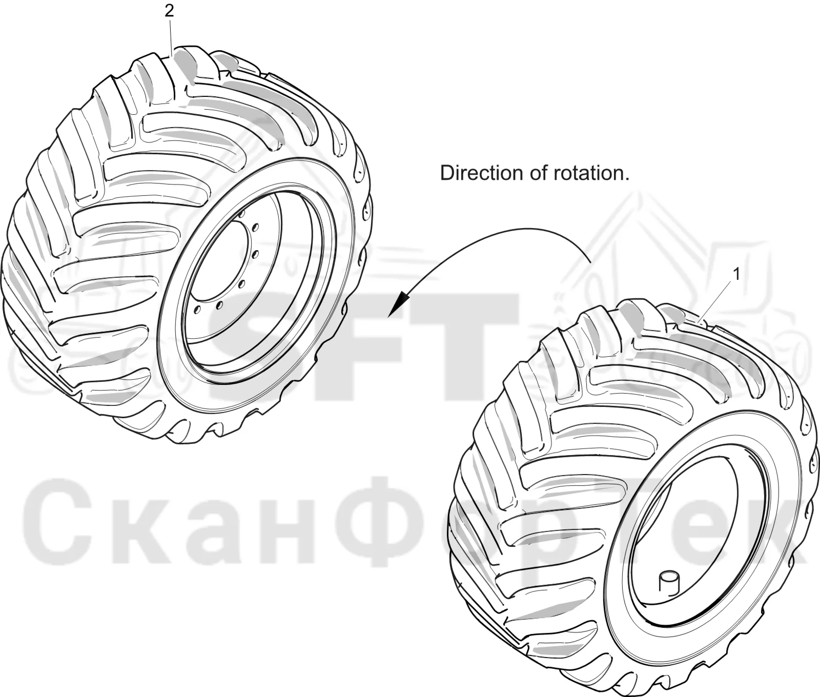 Схема: Komatsu / Лесозаготовительные машины / 901 S/N 9010053267- / Каталог запасных частей / Коробка передач / Оборудование шин / Nokian 710/55-34 FR