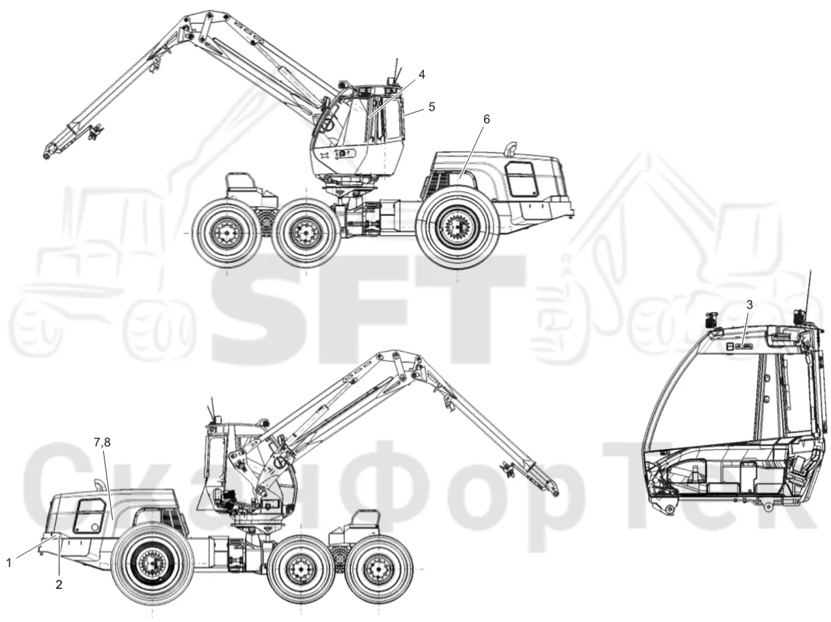 Схема: Komatsu / Лесозаготовительные машины / 931 S/N 9310021067- / Каталог запасных частей / Различное оборудование / Бирки Италия