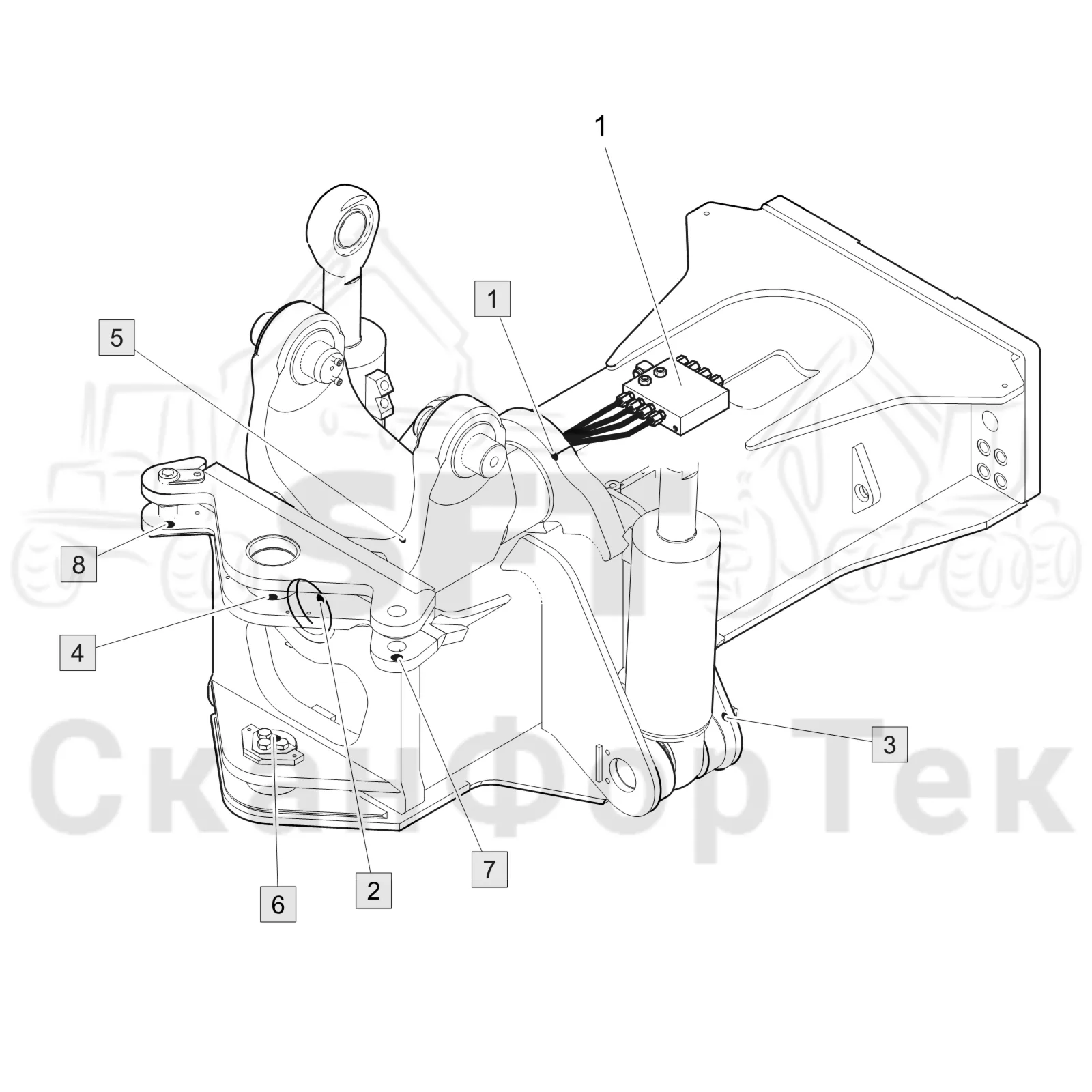 Схема: Komatsu / Лесозаготовительные машины / 911 S/N 9112062167- / Каталог запасных частей / шасси / Центральная смазка / Смазка, шасси