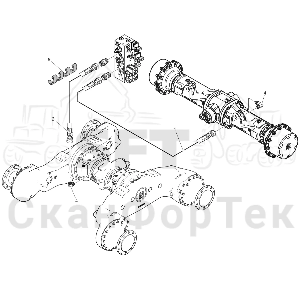 Схема: Komatsu / Лесозаготовительные машины / 911 S/N 9112062167- / Каталог запасных частей / Коробка передач / Блокировка дифференциала / Блокировка дифференциала