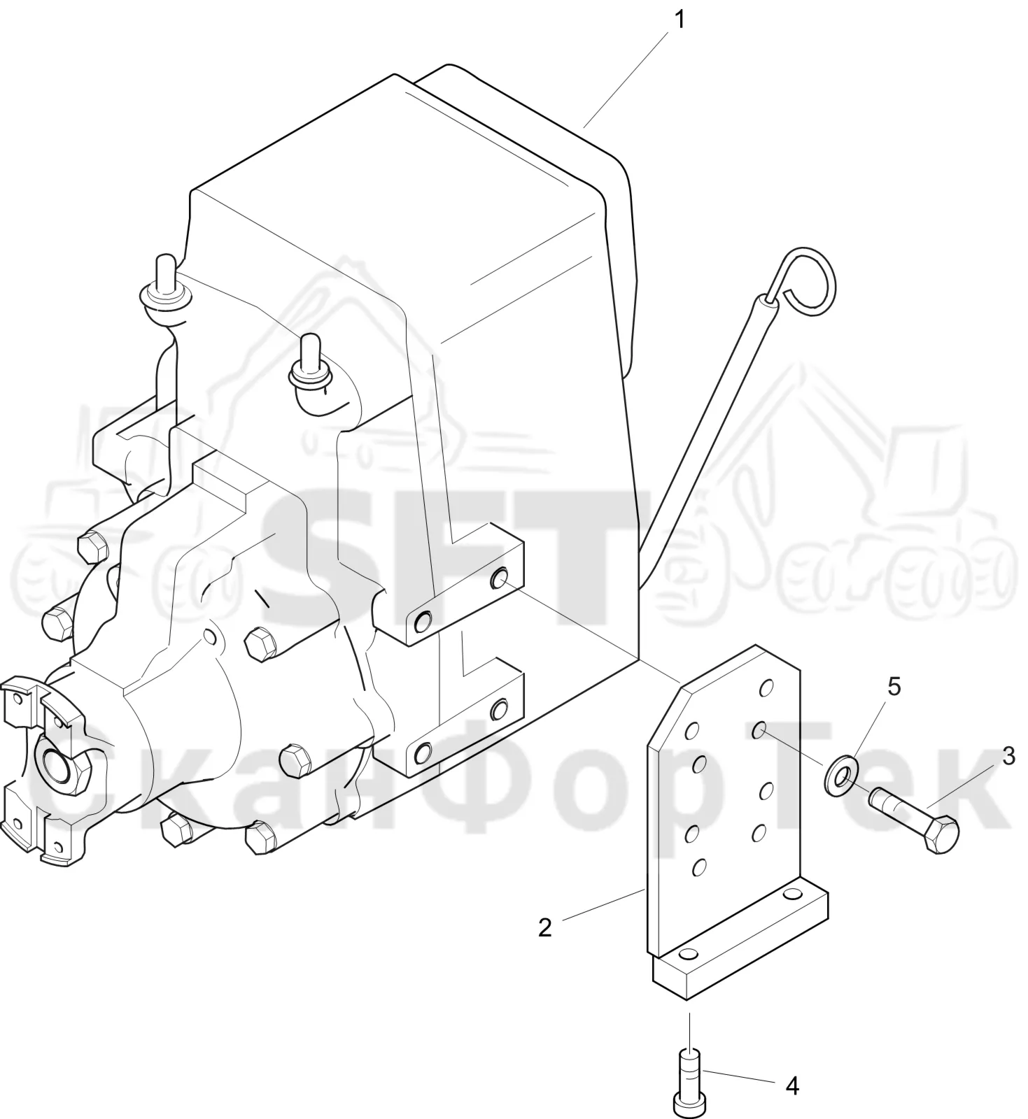 Схема: Komatsu / Лесозаготовительные машины / 931XC S/N 9313021208- / Каталог запасных частей / Коробка передач / Редуктор / Редуктор